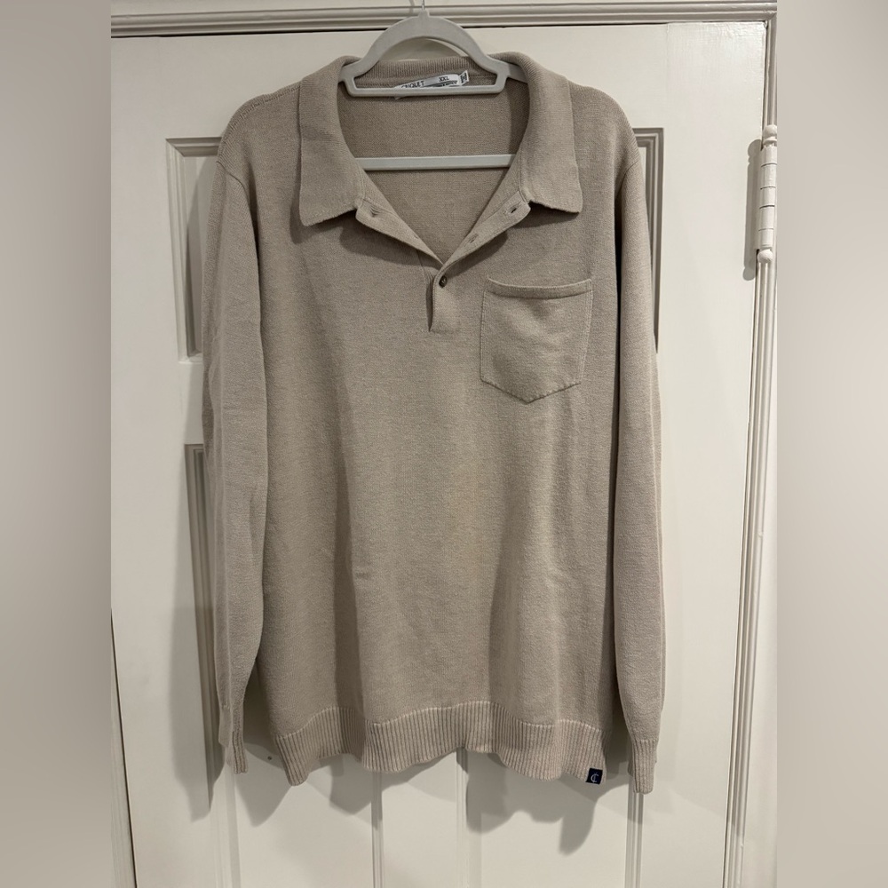 Criquet Tan Long Sleeve Polo